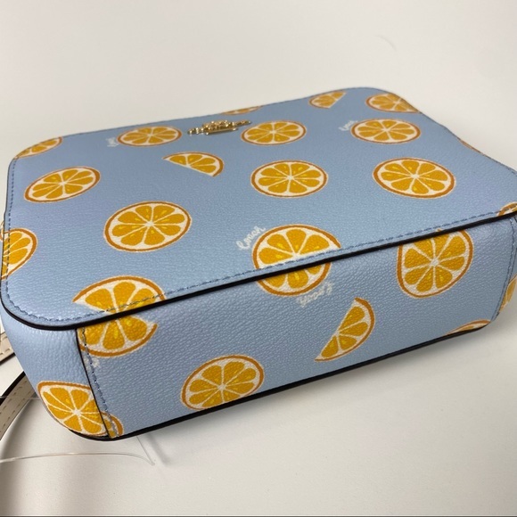 Coach Oranges Mini Camera Crossbody Bag with Orange Citrus Print in Blue - Picture 5 of 9